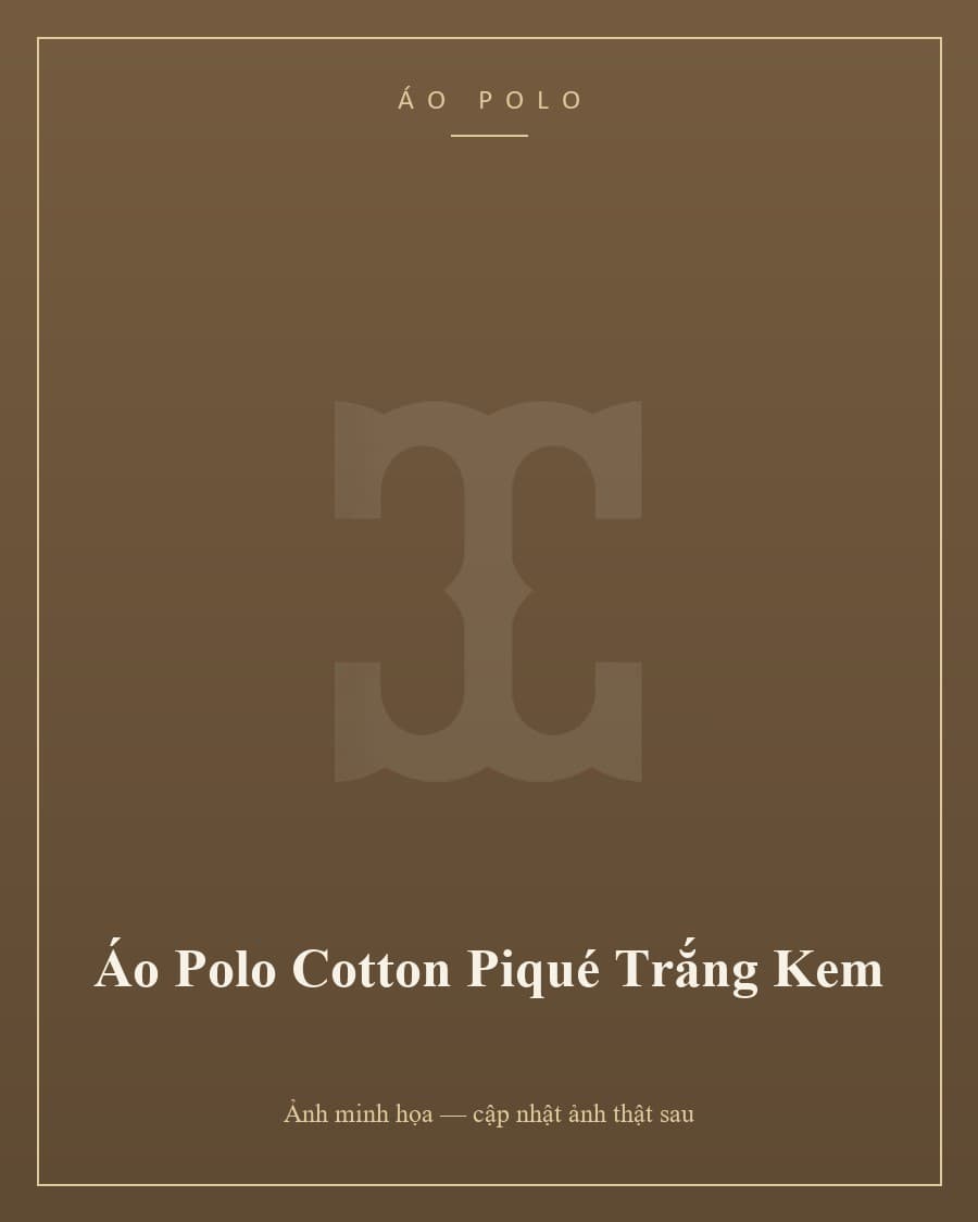 Áo Polo Cotton Piqué Trắng Kem