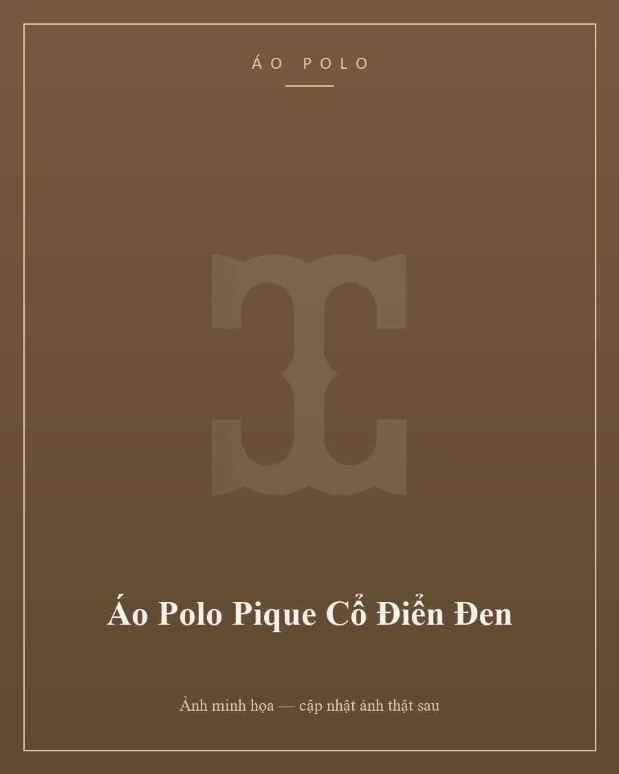 Áo Polo Pique Cổ Điển Đen