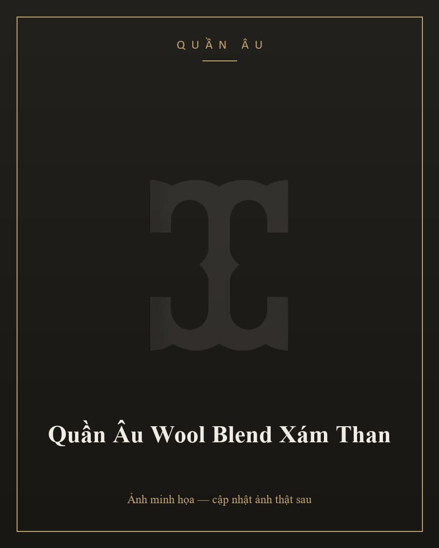 Quần Âu Wool Blend Xám Than