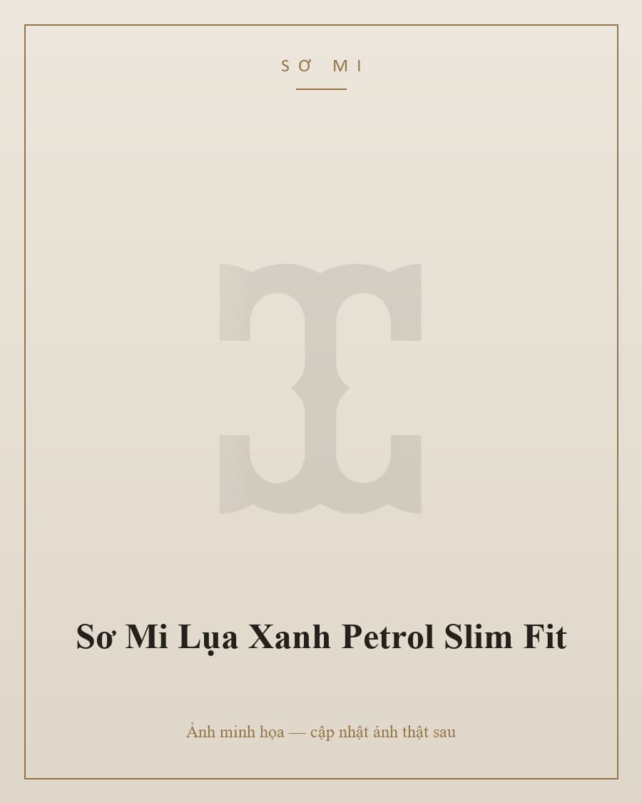 Sơ Mi Lụa Xanh Petrol Slim Fit