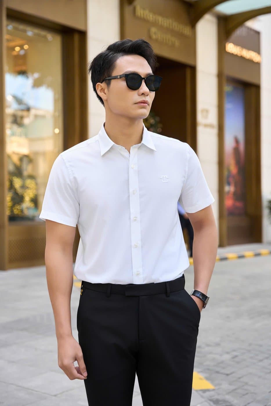 Sơ Mi Trắng Logo Thêu TILANO 2
