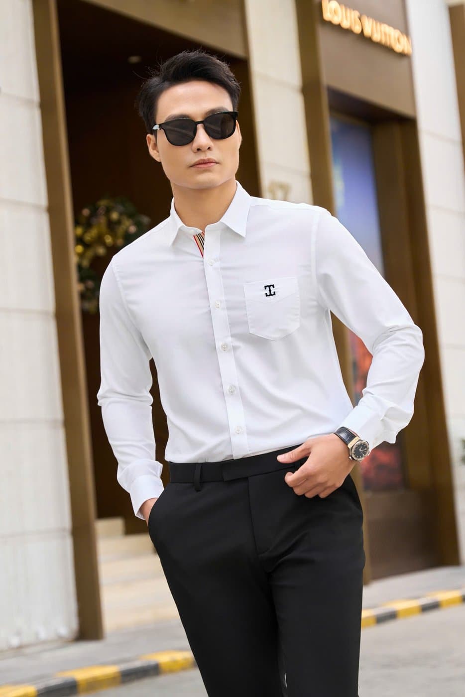 Sơ Mi Trắng Logo Thêu TILANO 5