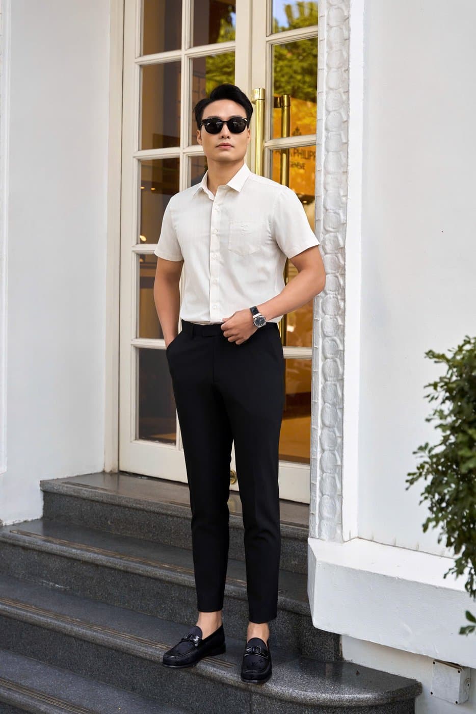 Sơ Mi Trắng Logo Thêu TILANO 9