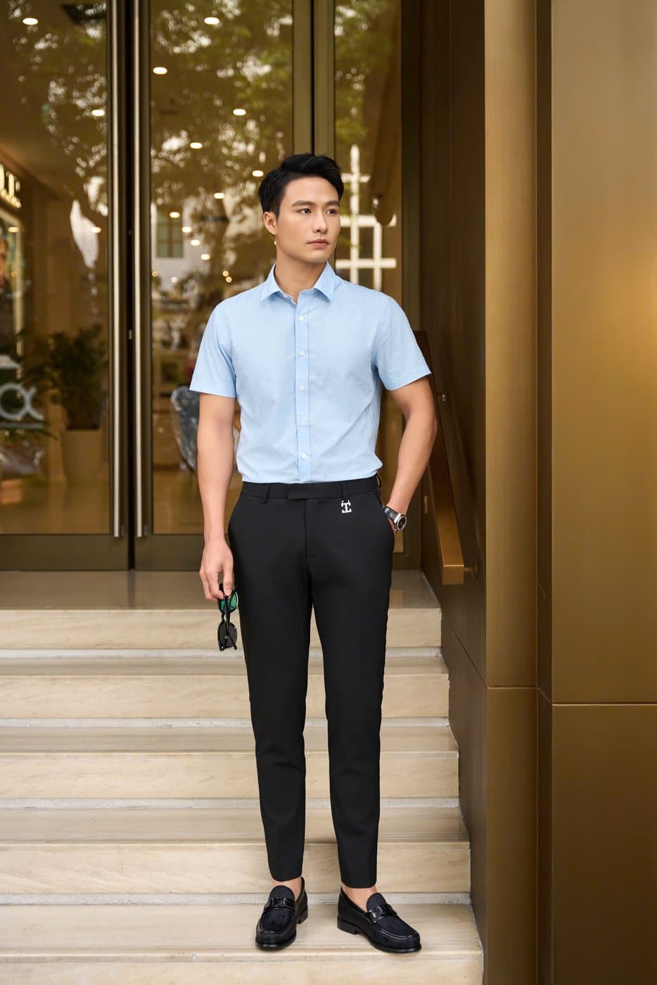 Sơ Mi Xanh Nhạt Công Sở 7