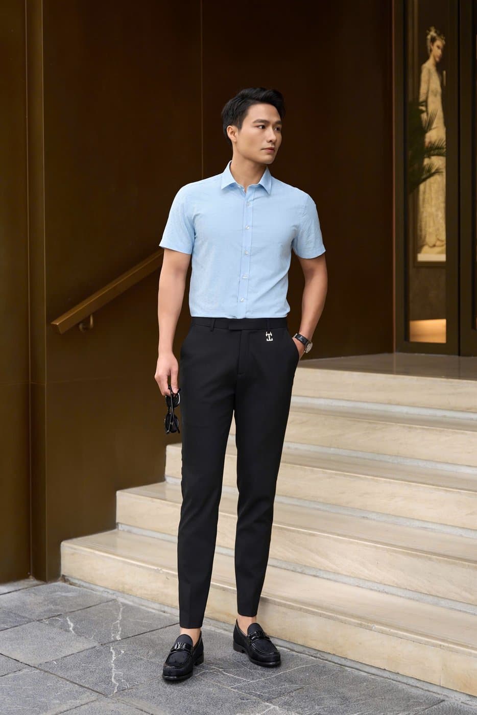 Sơ Mi Xanh Nhạt Công Sở 8